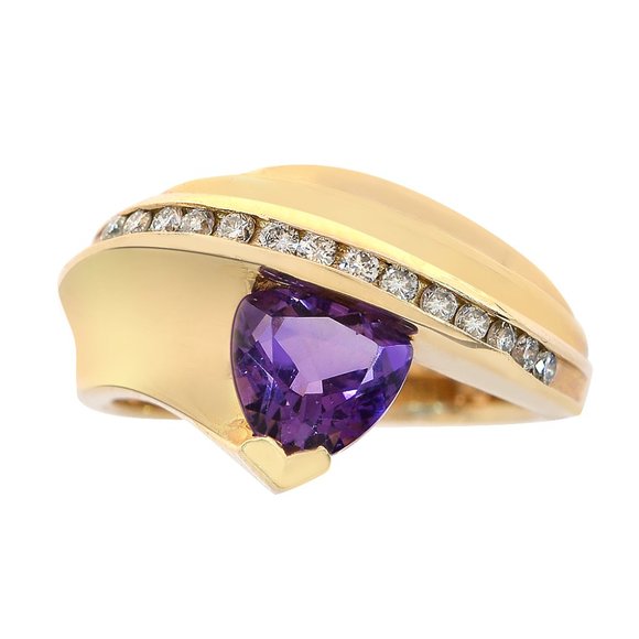 1.00 Ct.tw. Amethyst And 0.20 Ct.tw. Diamond Accent Ring 14K Gold